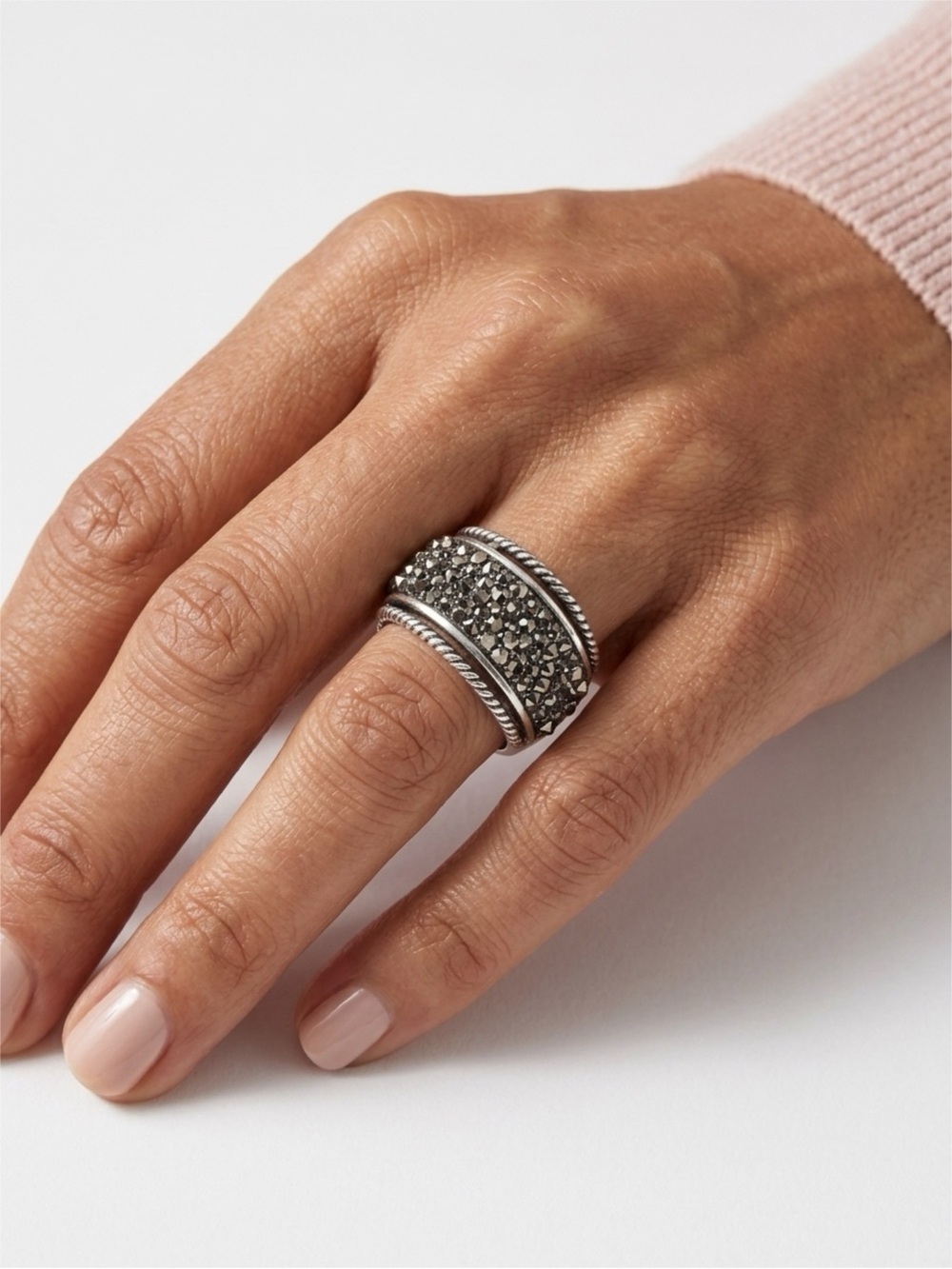 Brighton Silver Crystal Pavé Dome.  Size 9.  Beautiful Ring.  NWOT
